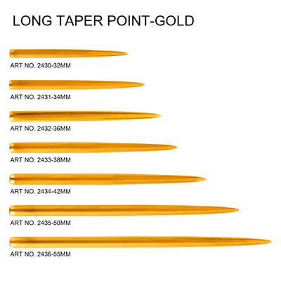 One80 Long Taper Point - Gold, Länge: 32mm
