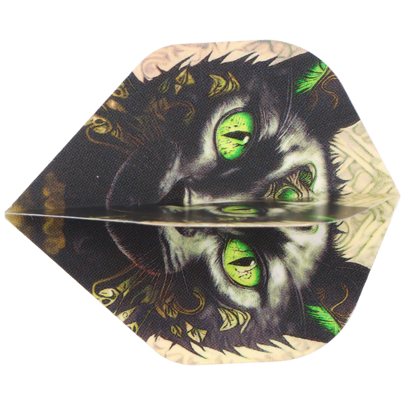 Designa Dartflight Black Cat Schwarze Katze, No2 Std, 100 Micron, 3 Stück, 3 image