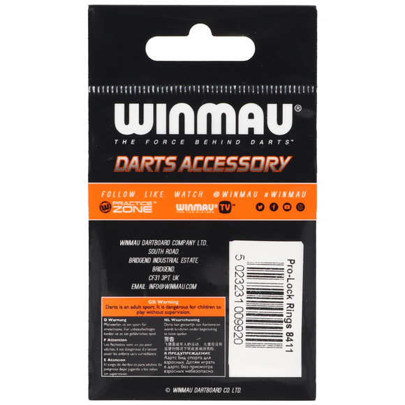 Winmau Pro-Lock Rings 8411 Schaftringe Edelstahl Silber schmal, 15 St., 5 image