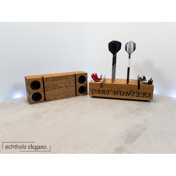 5er DartDock Eiche – Dein stylischer Dartständer - Darthalter