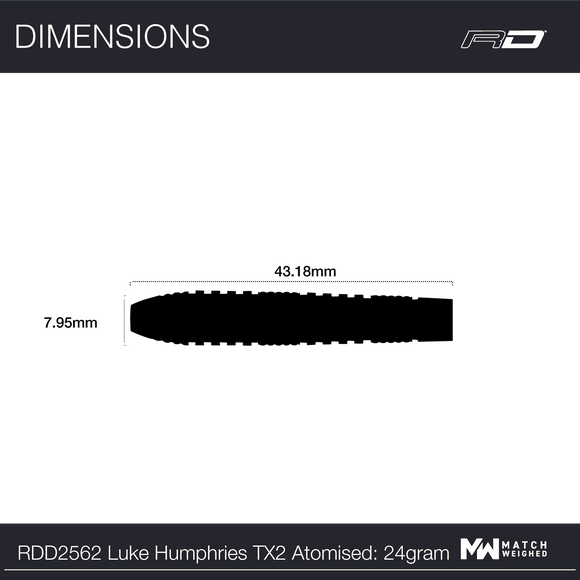 Red Dragon Luke Humphries TX2 Atomised Steeltip, Gewicht: 22g, 6 image