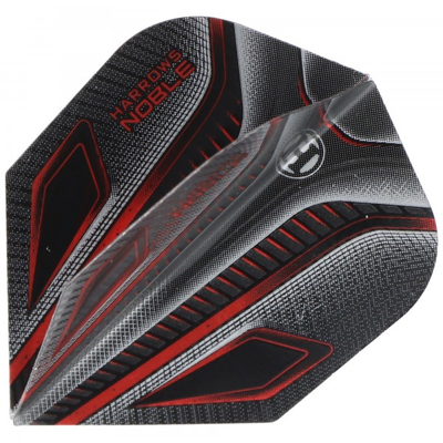 Harrows Noble Dartflight, No6, Standard, schwarz rot, 3 Stück