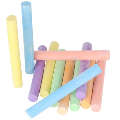 Tafelkreide 12 Stück, farblich sortiert, 77x9,4mm, staubfrei