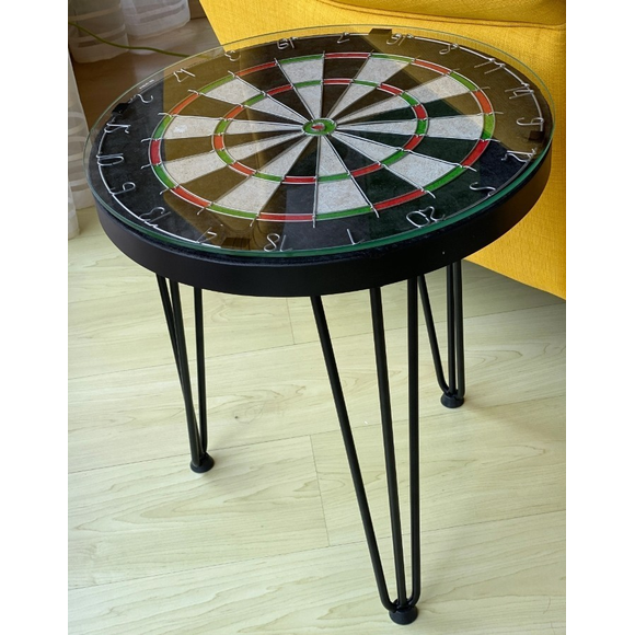 Beistelltisch/Couchtisch mit Dartscheibe "Neutral" Handmade, 2 image