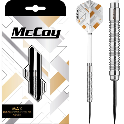 MCCOY  MAX Darts - 90% Steel Tip Tungsten - Silver, Gewicht: 24g