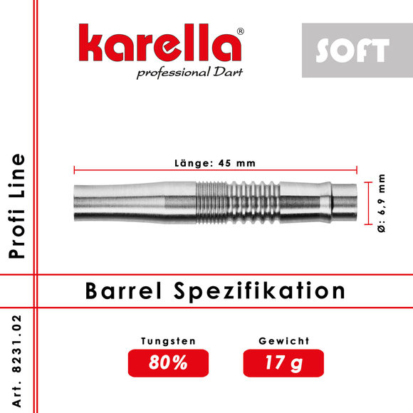 Karella Softdart Barrel "Profi Line PLS-02" 80% Tungsten 17 g, 2 image