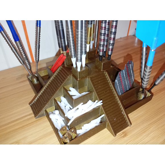 Dart Tempel Tisch Ständer Organizer Station für bis 18 Darts Soft oder Steel (6 Sets)