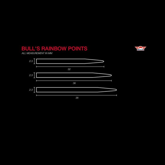 Bull's Rainbow Dartpoints Steeldart Spitzen, Länge Spitzen: 35, 2 image