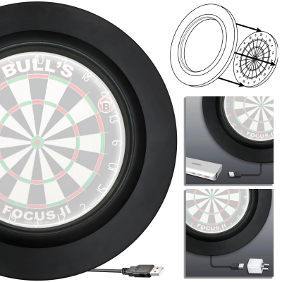 BULL'S Lightning LED PU Surround Beleuchtungssystem, Surround Farbe: Schwarz