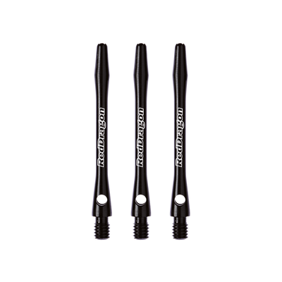 Red Dragon Laser Etched Black Aluminium Shafts, Länge: Medium 46 mm