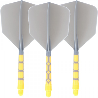 Cuesoul integrierte Dart Flights AK57, Standard L, grau gelb