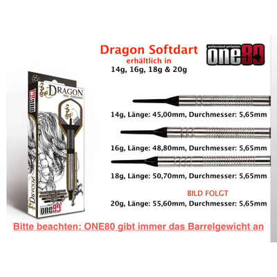 ONE80 - Dragon - Softdart, Gewicht: 14 Gramm