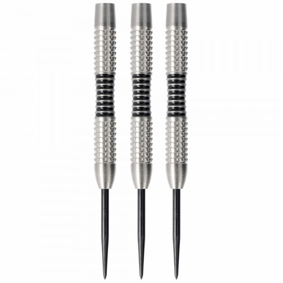 Steeldart Barrel silber schwarz mit Mulde, 90% Tungsten, 22gr