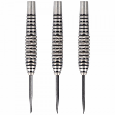 Steeldart Barrels silber schwarz geriffelt, 80%Tungsten, 31 Gramm