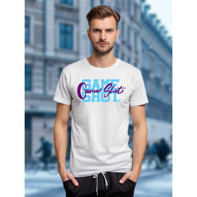 Game Shot Double in T-Shirt, blau-lila, Größe: S