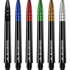 Mission Darts, Sabre Shaft, Black, Colorured Tops