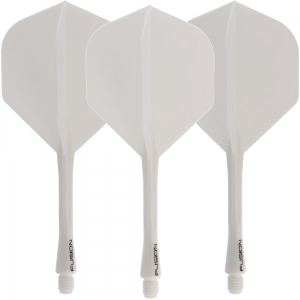 Winmau Fusion Dart Flight und Shaft, Standard, weiß, medium, 34mm