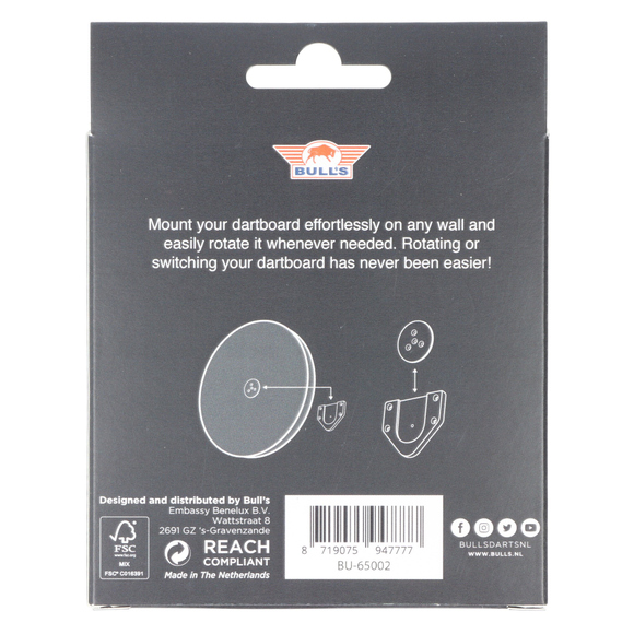 Dartboard Wandhalter, einfaches rotieren, schwarz, 5 image