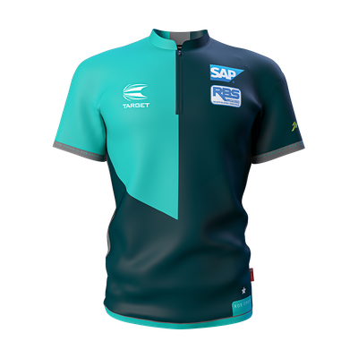 Target Coolplay Collarless Rob Cross 2023 Dartshirt, Farbe: Aqua, Variante: 4XL