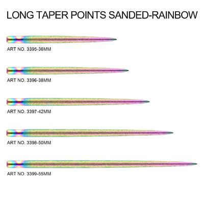One80 Long Taper Points(Sand Coated)-Rainbow, Länge: 36mm