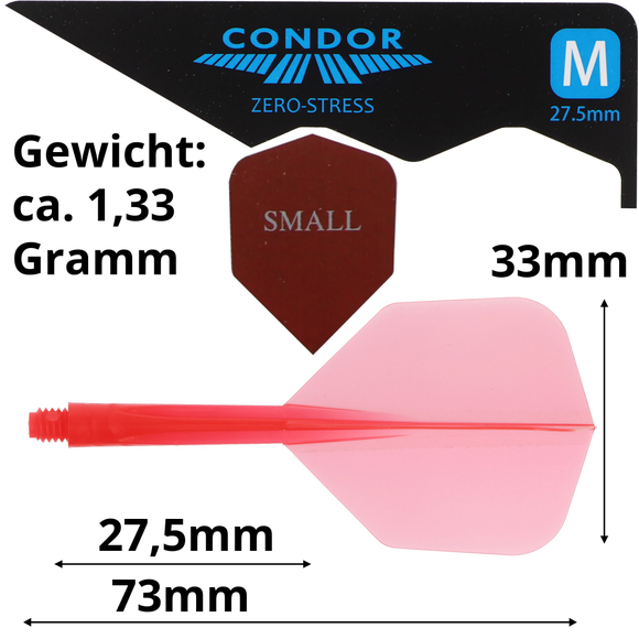 Dartflight Zero Stress, small M, rot transparent, 27,5mm, 6 image