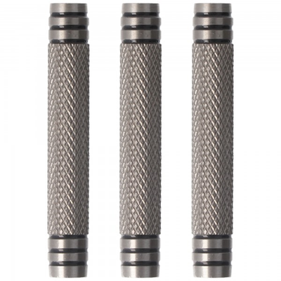 Barrel silber mit schwarzen Ringen, 85% Tungsten, 46mm, 16 Gramm