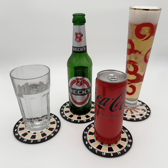 Kaltgetränke-Untersetzer im Darts-Design (8 Stück + Halter), 5 image
