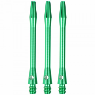 Aluminium Dart Shaft, Grün, Long, 3 Stück