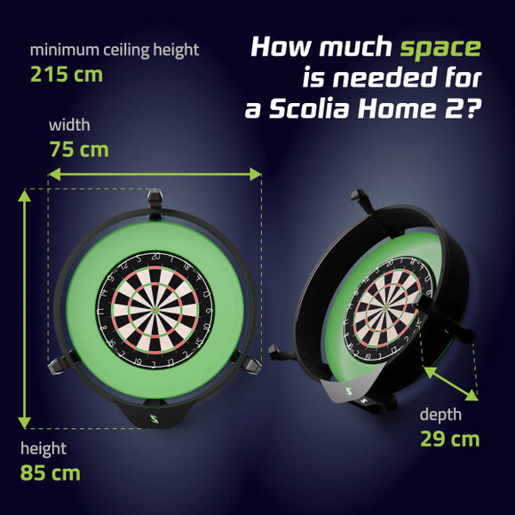 Scolia Home 2 Flex | 2026 Series | Flex-Version mit LED Beleuchtungsring | Steeldart-Autoscoring-System, Home 2 Beleuchtung: mit LED Ring, Home 2 Version: Flex Version (Abo), Farbe: Schwarz, 8 image