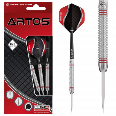 BULL'S Artos AR3 Steeldarts, Red 80% Tungsten, Gewicht: 24