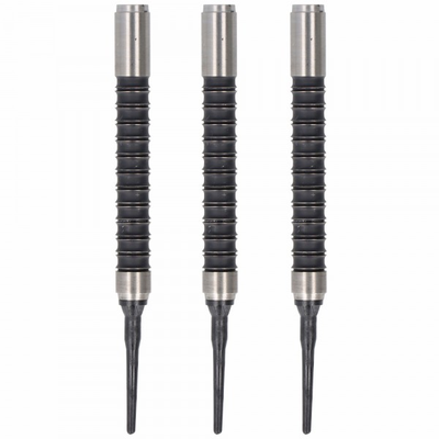 Softdart Barrel. 90% Tungsten, schwarz-silber geriffelt, 22 Gramm