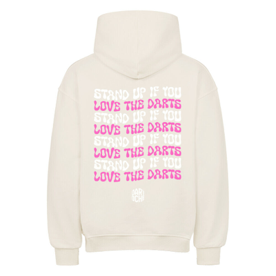 Dart-Oche.de - Love the Darts - Oversized Hoodie - Beige, Farbe: Natural Raw, Variante: XS