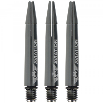 Aluminium Dartshaft Aviation grau, Short, 3 Stück