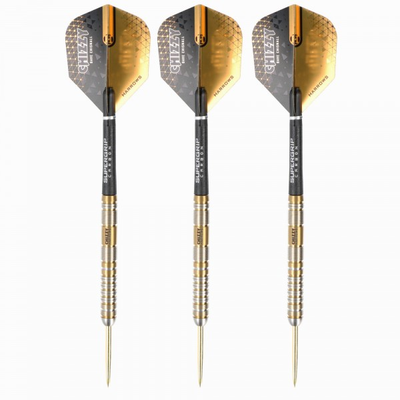 Harrows Chizzy v2 Steeldart, 90% Tungsten, Gold Titanium, 22g