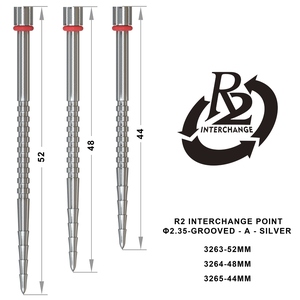 One80 R2 Interchange Point (2,35mm) Grooved A Silber, Länge: 44mm