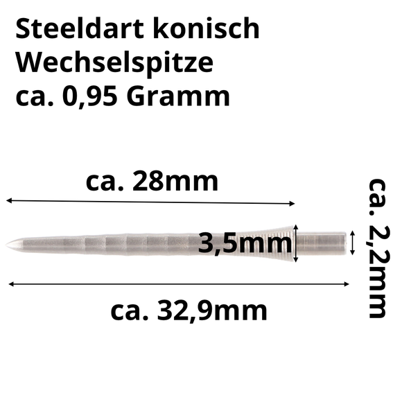 Mission Sniper Points, Steeldartspitzen, Precision Spare, Micro Grip, silber, 28mm, 6 image