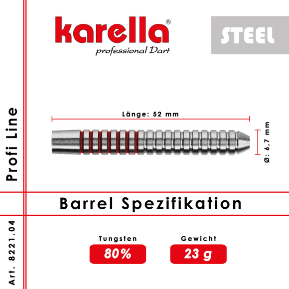 Karella Steeldart Barrels "Profi Line PL-04" 80% Tungsten 23 g, 2 image