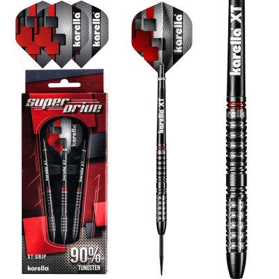 Karella Steeldarts "SuperDrive", schwarz, 90% Tungsten, Gewicht: 22