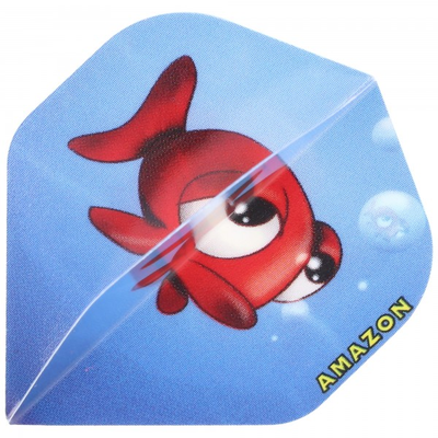 Motiv Fisch 3D Life, Dart Flight hellblau mit Motiv, 3 Stück