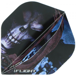 Totenkopf Dart Flights dunkel schwarz, No2, 3 Flights