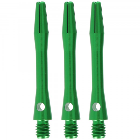 Aluminium Dart Shaft grün, Short, 3 Stück