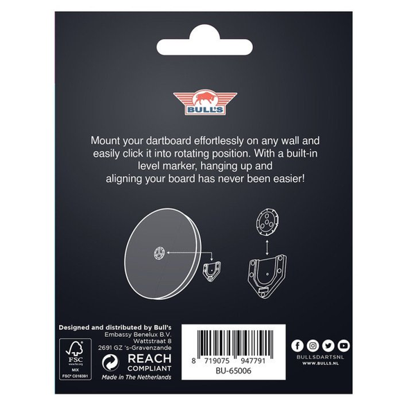Bull's Click Fix Wandhalterung mit Wasserwaage für Dartboards, 4 image