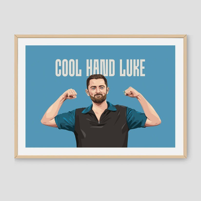 Darts Art Cool Hand Luke - Print, Design: Luke Humphries, Format: A3