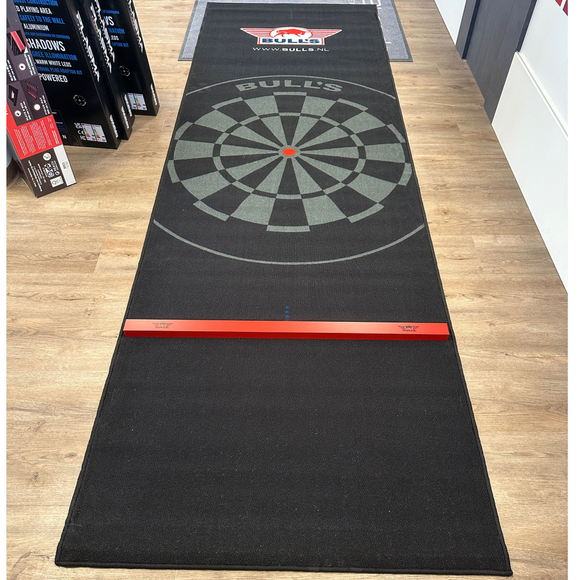 Dartteppich extra Breit, schwarz mit roter Abwurflinie und Oche, 95cm, 2 image