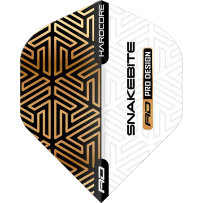 Red Dragon Hardcore Peter Wright Snakebite Premium Standard Flight, Farbe: Weiß & Bronze