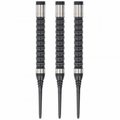Softdart Barrel. 90% Tungsten, schwarz-silber geriffelt, 10 Gramm
