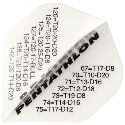 Pentathlon Dartflight Scorer-Weiß, 3 Stück