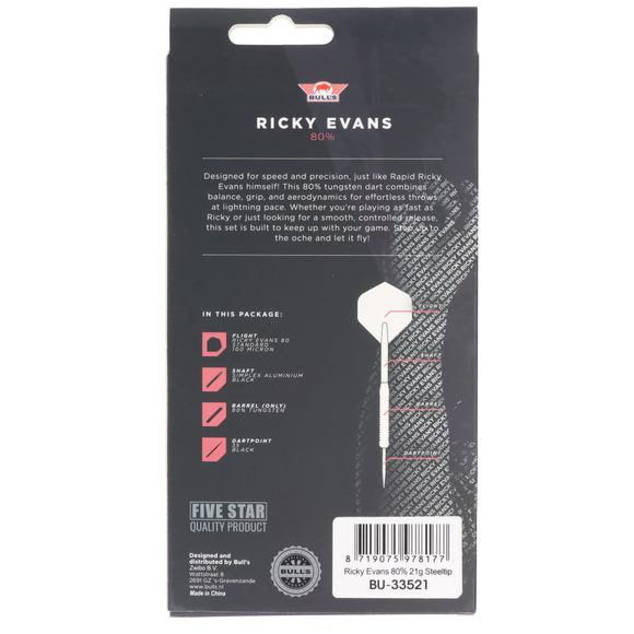 Bulls Ricky Evans E2 Steeldart, Rapid, 80% Tungsten, 10 image