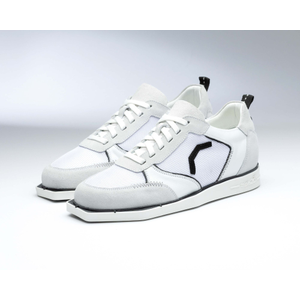 Dartschuh Leder und sportives Mesh weiß/schwarz, Farbe: white/black, Variante: 41