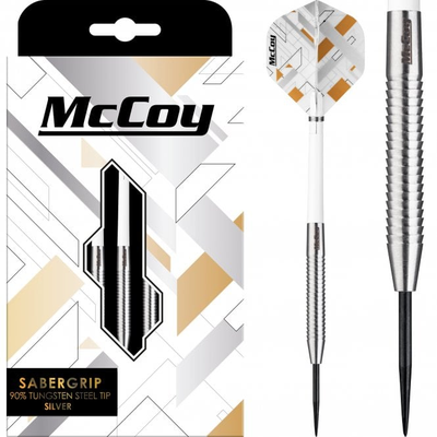 MCCOY  Sabergrip Darts - 90% Steel Tip Tungsten - Silver, Gewicht: 20 Gramm